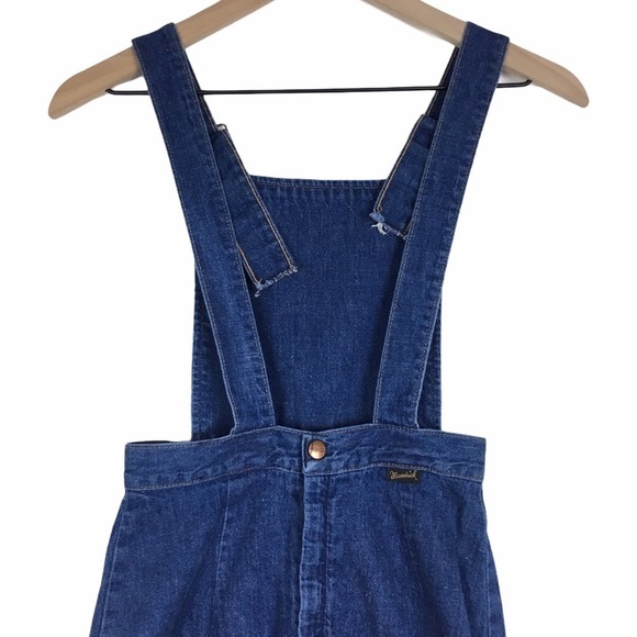 VINTAGE Maverick Denim Bib Overall Dress Pinafore Jumper Retro Western Size 5/6 - Picture 4 of 8